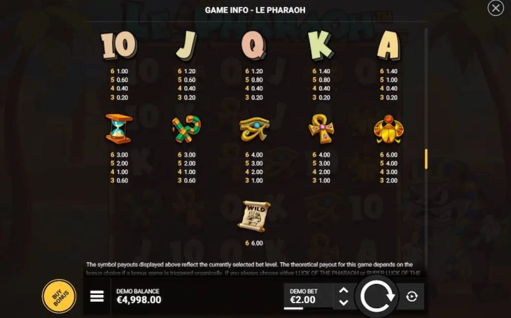 Le Pharaoh Bezplatna Demo 3