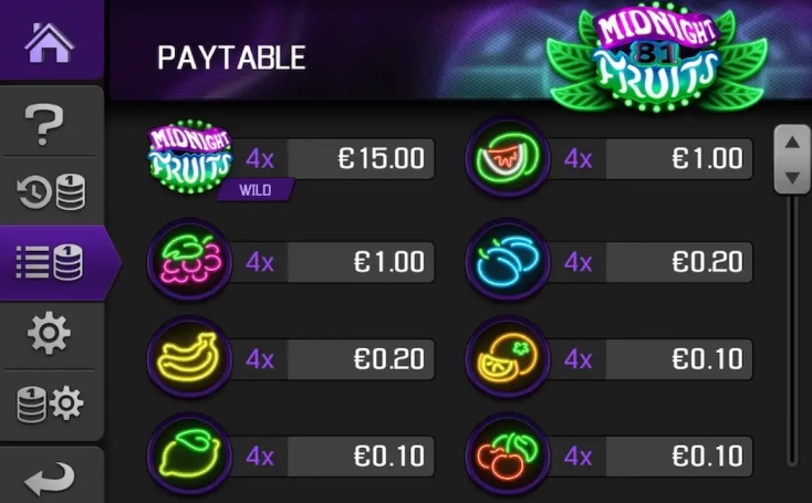Midnight Fruits 81 Bezplatna Demo 3