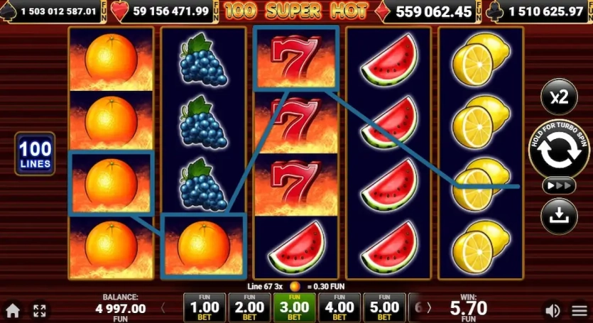 100 Super Hot Bezplatna Demo 2